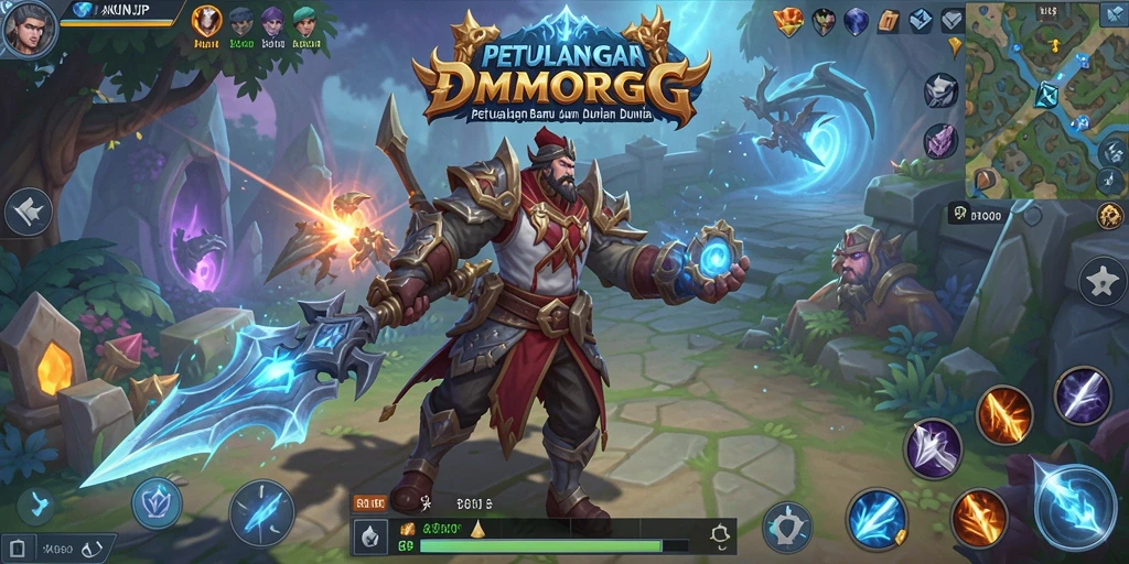 Tangkapan layar gameplay AKUNJP menampilkan aksi pertempuran yang mendebarkan dalam dunia MMORPG.