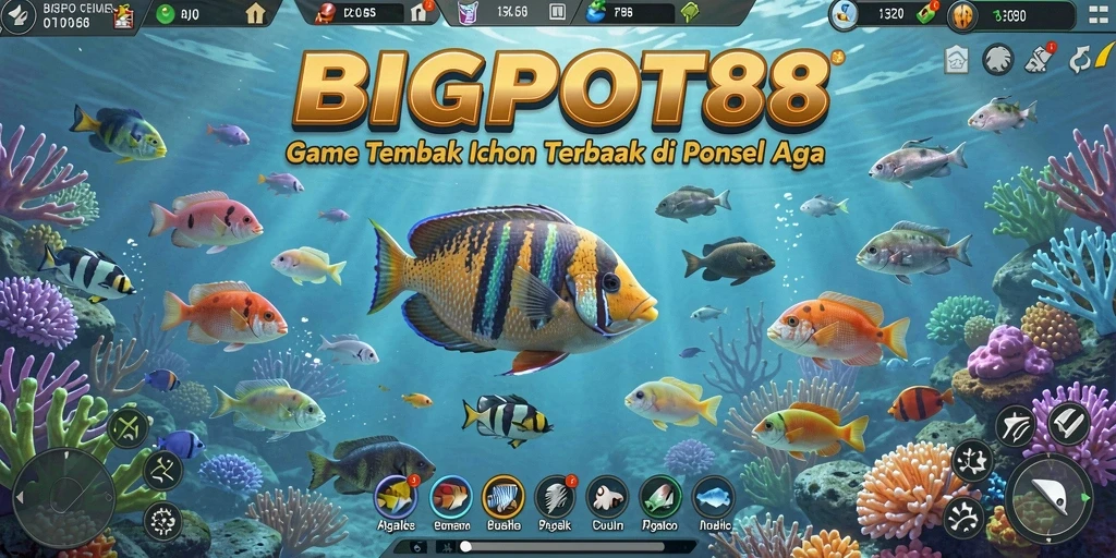 Tampilan gameplay menembak ikan yang seru dan penuh warna.