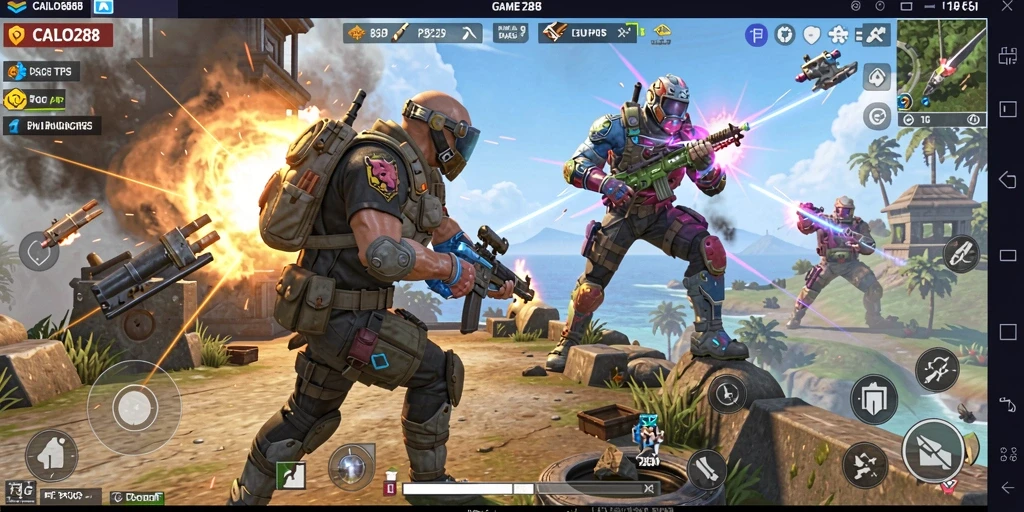 Screenshot gameplay <strong>CALO288</strong> yang menampilkan pertarungan seru dan grafis yang memukau.