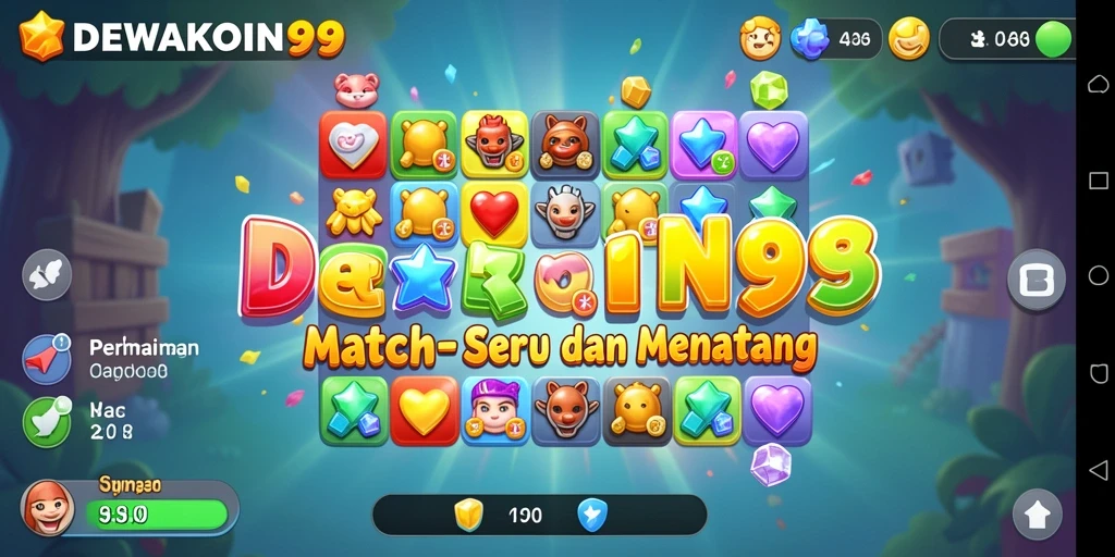 Tangkapan layar DEWAKOIN99 menampilkan gameplay seru Match-3.