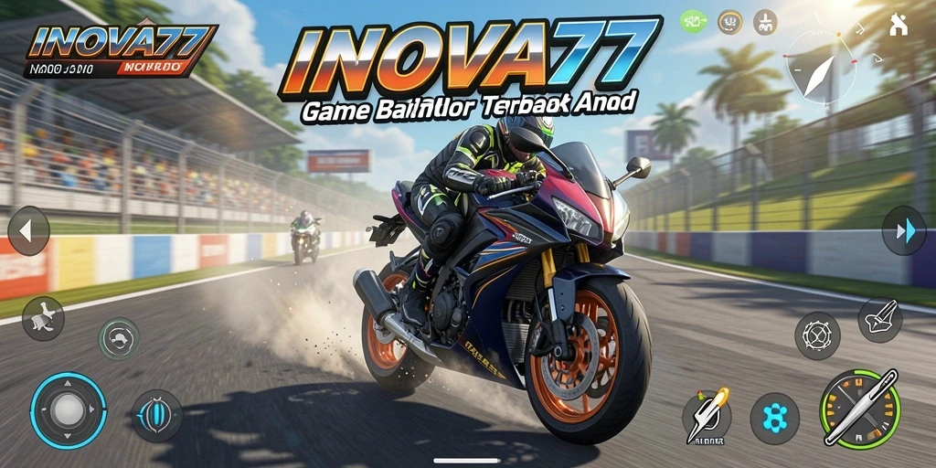 Screenshot INOVA77 menampilkan aksi balap motor yang mendebarkan dan grafis menawan.