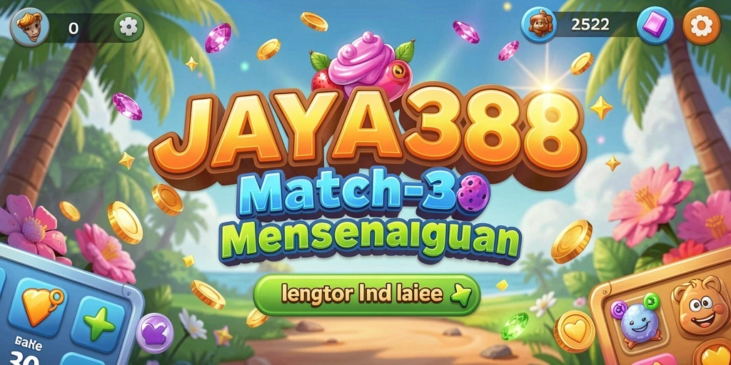 Tampilan gameplay JAYA388 dengan elemen Match-3 yang menarik.