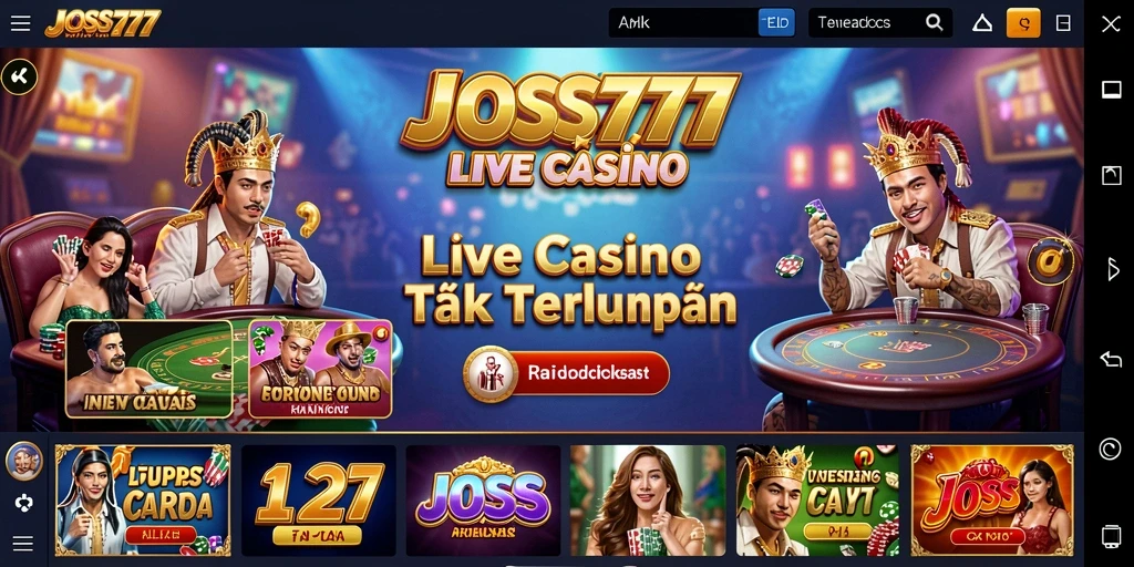 Tampilan gameplay Live Casino yang mendebarkan dalam aplikasi JOSS777.