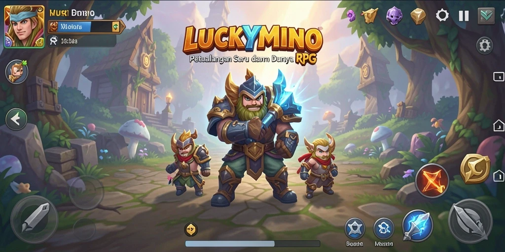 Tampilan gameplay RPG menarik di LUCKYMINO.