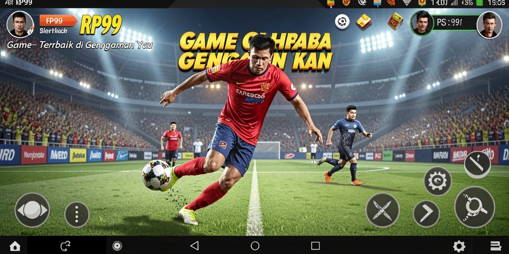 Screenshot utama RP99 menampilkan aksi seru dalam gameplay olahraga.
