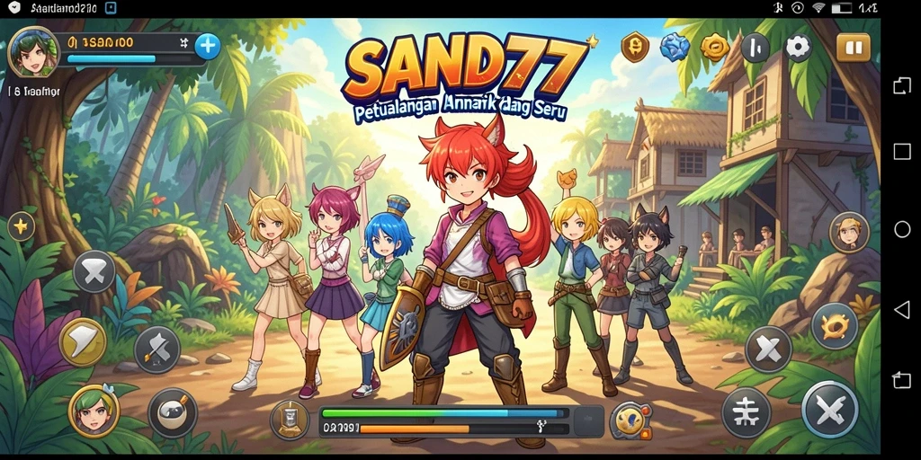 Gameplay SAND77 yang seru dengan karakter anime menarik.