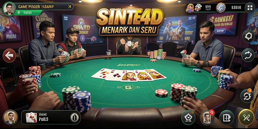 Tampilan gameplay poker yang seru dan mendebarkan di SINTE4D.